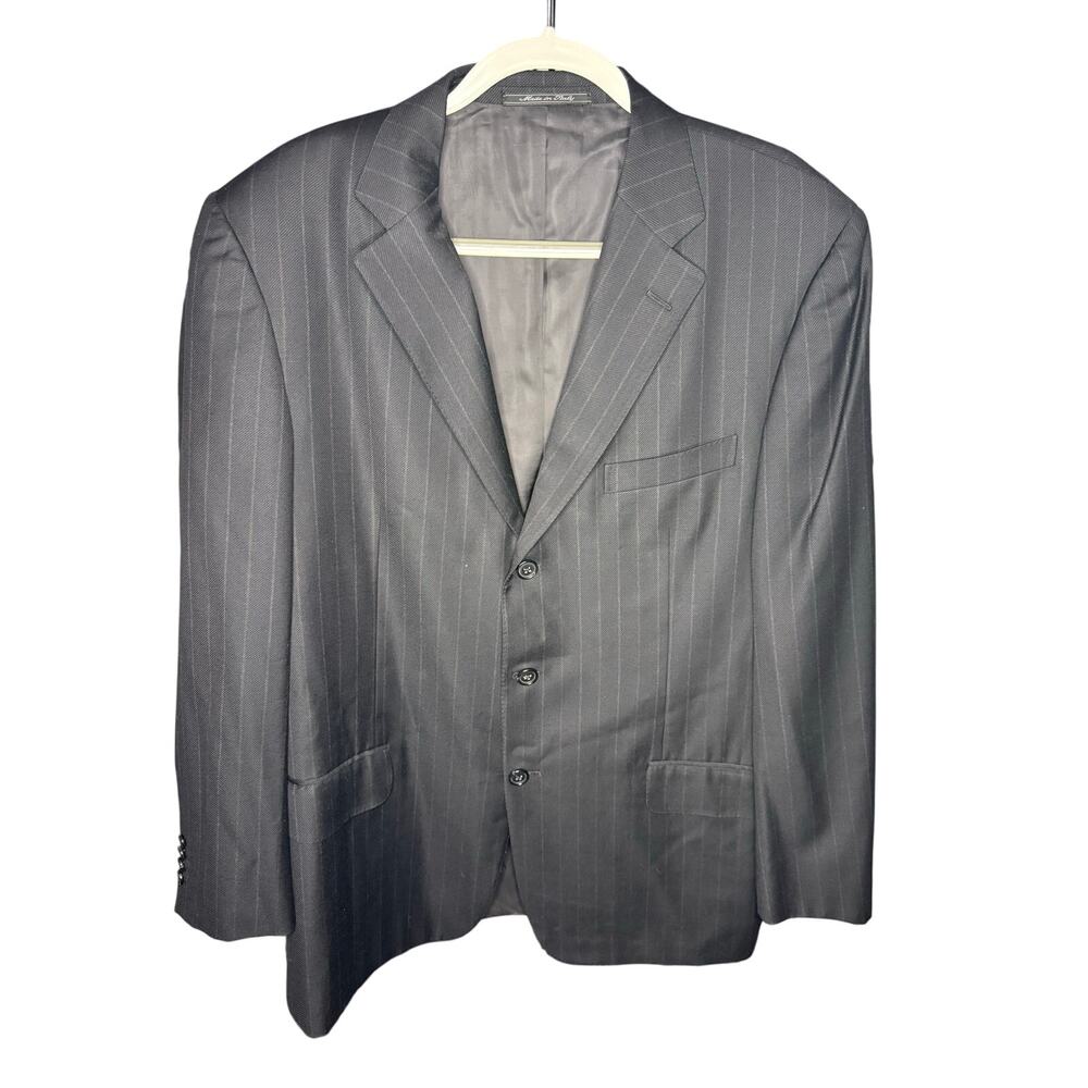 Ermenegildo Zegna Men's 3 Button Pinstripe Wool Blazer Size 54R